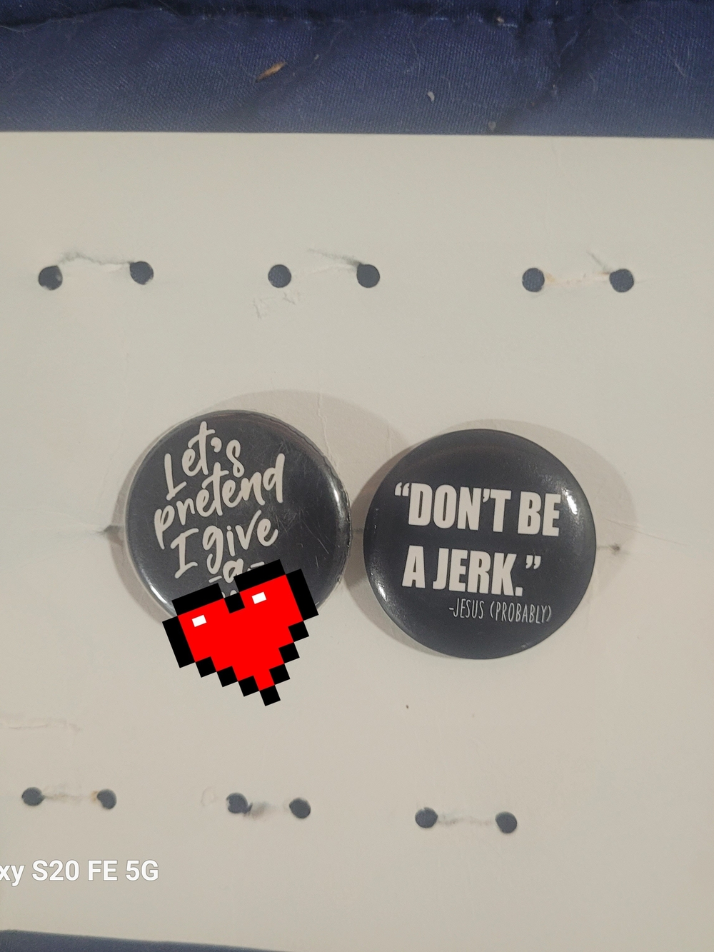 Source Unknown Black and White Humorous Button Pin Set